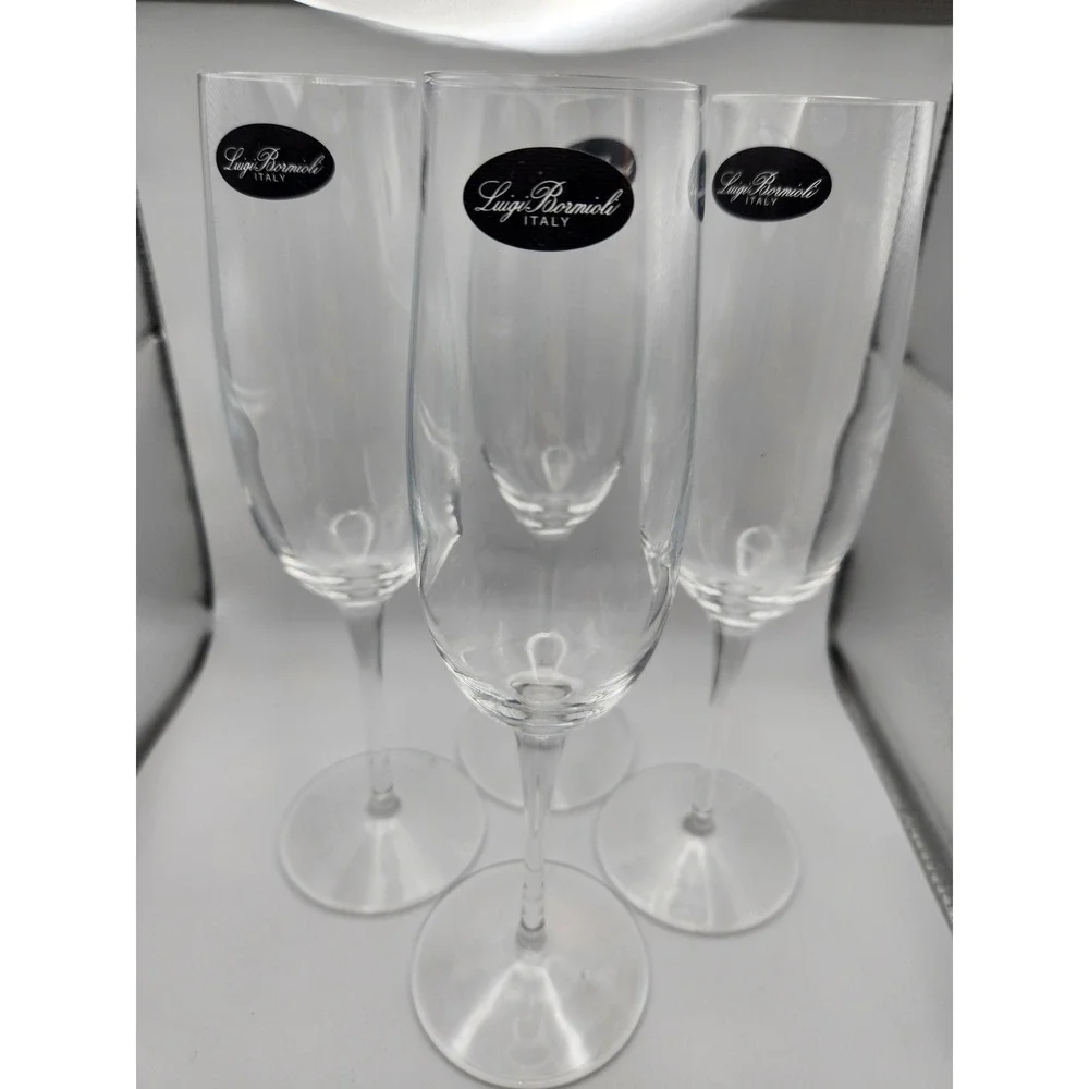 NWT luigi bormioli crescendo set of 4‎ champagne flutes